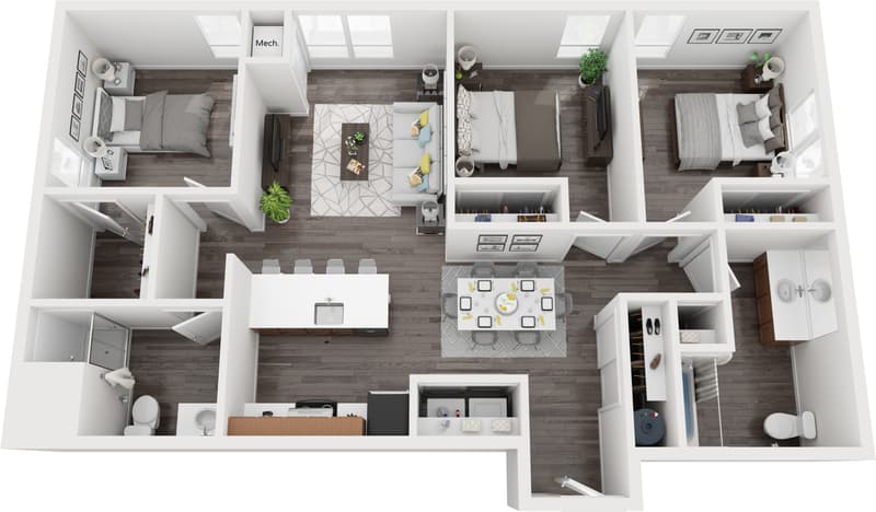 The Birdsdale — 3 bedroom, 2 bath floor plan