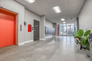 Hallway with mailboxes and elevator at 459 Rock Apartments, 459 SE 192nd Ave, Gresham, Oregon 97233