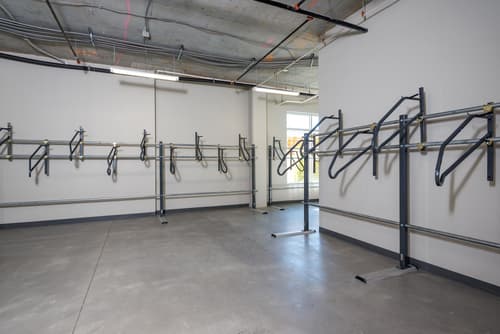 Bike room with bike racks at 459 Rock Apartments