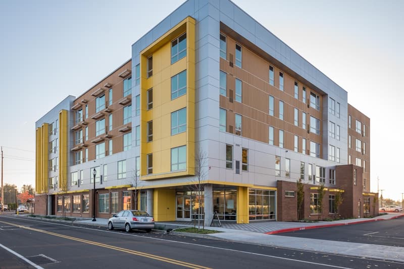 459 Rock Apartments exterior — modern apartment building in Gresham, Oregon