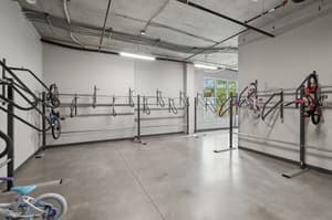 Storage with bike racks, concrete floor at 459 Rock Apartments, 459 SE 192nd Ave, Gresham, Oregon 97233