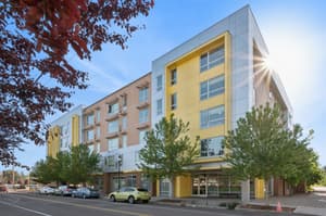 Exterior with modern design, large windows at 459 Rock Apartments, 459 SE 192nd Ave, Gresham, Oregon 97233