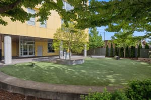 Exterior with landscaped garden, patio area at 459 Rock Apartments, 459 SE 192nd Ave, Gresham, Oregon 97233
