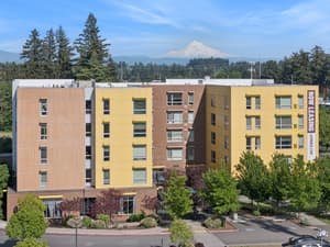 Exterior with multi story building, large windows at 459 Rock Apartments, 459 SE 192nd Ave, Gresham, Oregon 97233