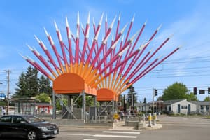 Nearby Rockwood Sunrise public art at the Rockwood MAX Blue Line station near 459 Rock Apartments