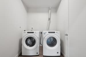 Laundry with front loading washer, front loading dryer at 459 Rock Apartments, 459 SE 192nd Ave, Gresham, Oregon 97233