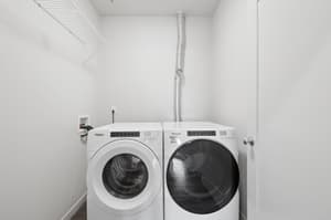 Laundry with front loading washer, front loading dryer at 459 Rock Apartments, 459 SE 192nd Ave, Gresham, Oregon 97233